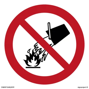 BA003 ZAKAZ GASZENIA WODĄ, KN - FOLIA PODŁOGOWA NIEŚWIECĄCA; (350X350MM) - Systemy ekspozycyjne i znaki informacyjne - miniaturka - grafika 1