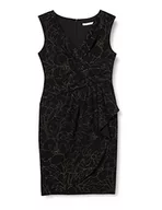 Sukienki - Gina Bacconi Damska sukienka koktajlowa z kwiatowym metalicznym krepą, Czarny/złoty, 34 - miniaturka - grafika 1