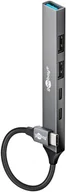 Huby USB - Goobay 74460 huby i koncentratory USB Type-C 5000 Mbit/s Jasny Szary - miniaturka - grafika 1