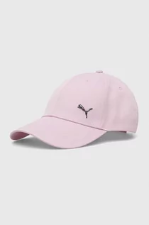 Czapki dla dzieci - Puma czapka z daszkiem dziecięca PUMA Metal Cat Cap Jr kolor różowy z aplikacją - grafika 1