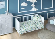 Pościel dla dzieci - Poszewka 40x40 dinozaury biała niebieska dziecięca zapinana na suwak KARO Kraina Snów - miniaturka - grafika 1