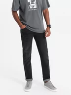 Spodnie męskie - Spodnie męskie jeansowe STRAIGHT LEG - czarne V1 OM-PADP-0133 - miniaturka - grafika 1