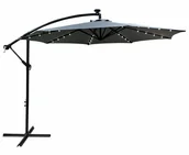 Parasole ogrodowe - Jasnoszary parasol ogrodowy z oświetleniem LED R9-K66 - miniaturka - grafika 1