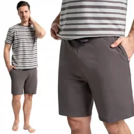 Piżamy damskie - KLASYCZNA WYGODNA PIŻAMA MĘSKA BAWEŁNIANA KRÓTKI RĘKAW I SPODENKI MORAJ XXL PATT 1 - miniaturka - grafika 1