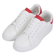 Trampki damskie - Trampki damskie biało-czerwone LV101P Red białe - ButyModne - miniaturka - grafika 1