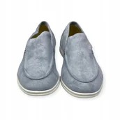 Mokasyny męskie - Mokasyny męskie zamszowe Old Money 45 - miniaturka - grafika 1