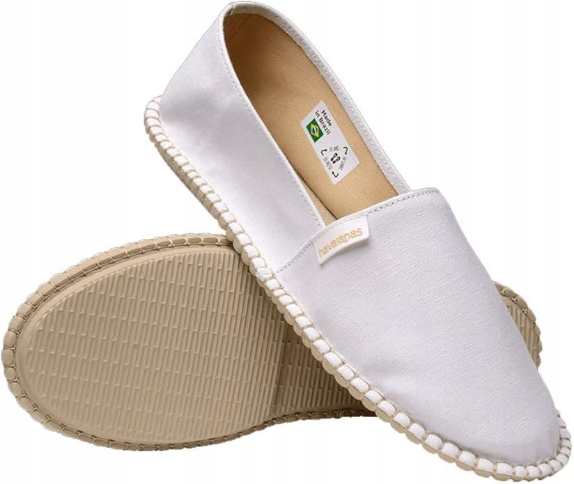 HAVAIANAS PÓŁBUTY WSUWANE TEKSTYLNE BIAŁE GŁADKIE 34 1Ż9C