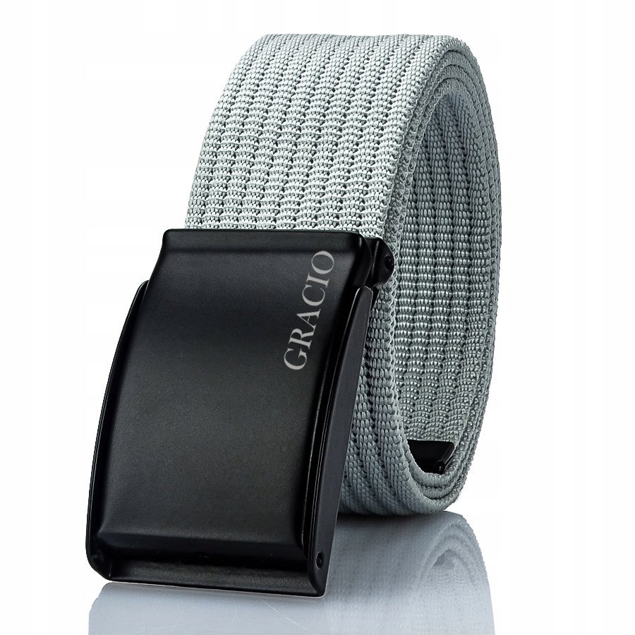 meski pasek PARCIANY SZARY klamra METALOWA Gracio