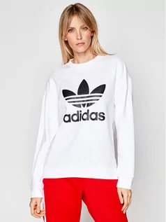 Bluzy damskie - Adidas Bluza Trefoil GN2961 Biały Regular Fit - grafika 1