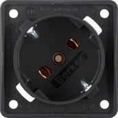 Gniazdka elektryczne - Berker Integro Flow Berker Gniazdo SCHUKO 45°, mechanizm, czarny, mat - miniaturka - grafika 1