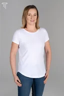 Koszulki i topy damskie - Koszulka premium bawełna a'la Supima figura kolumna biała 2XL / Biały - miniaturka - grafika 1