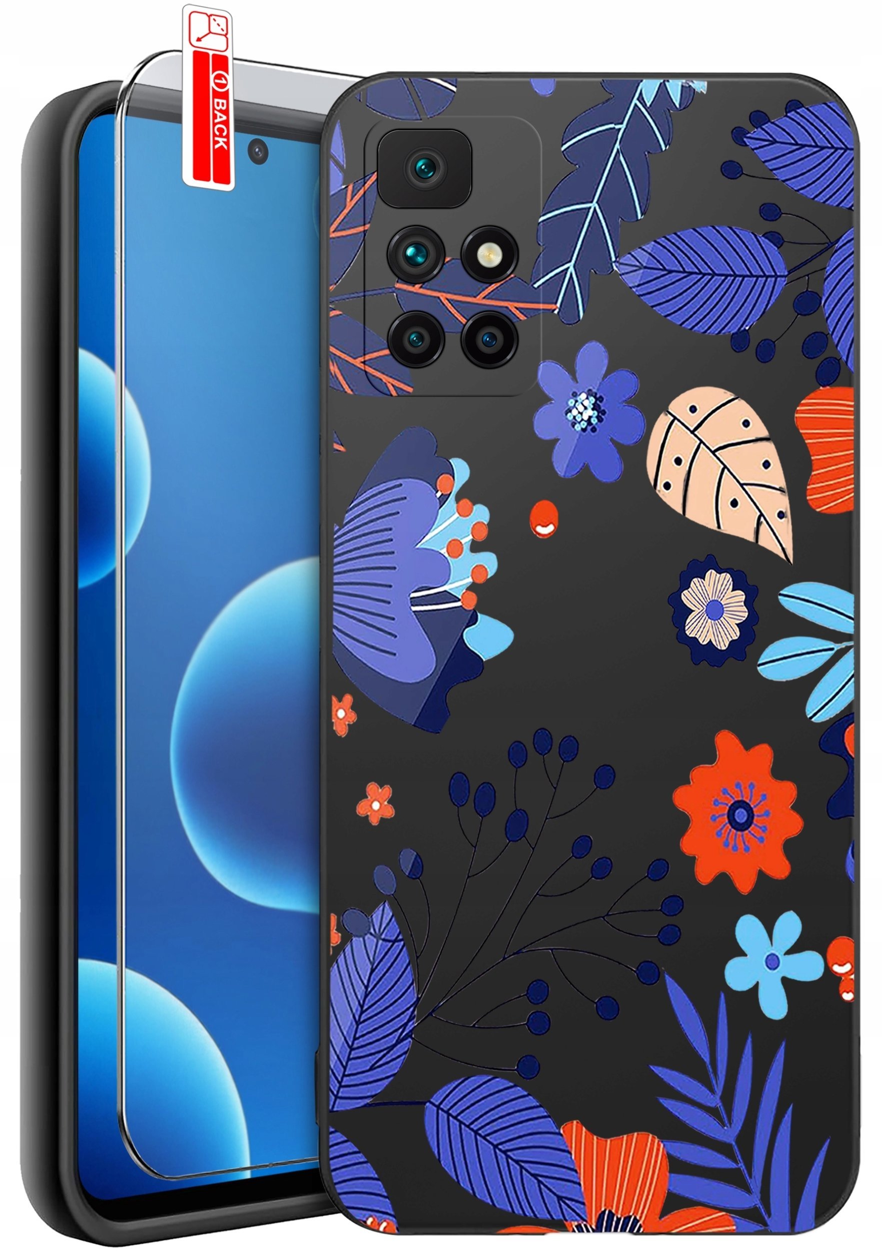krainaGSM Etui Do Xiaomi Redmi 10 Wzory Silikonowe Matt Case + Szkło 9H