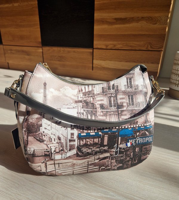 Torebka damska Ynot Milano z nadrukiem Paryża
