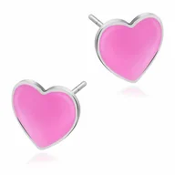 Biżuteria dla dzieci - Srebrne Kolczyki 925 Serduszka Grawer - miniaturka - grafika 1