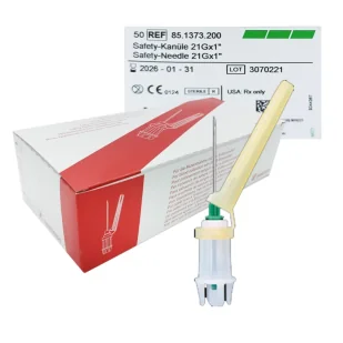 Bezpieczna igła S-Monovette 21G 0,8mm x 25mm Sarstedt 50szt - Meble i wyposażenie gabinetów medycznych - miniaturka - grafika 1