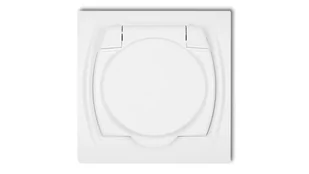Karlik elektrotechnik LOGO Gniazdo bryzgoszczelne z/u (klapka biała) biały LGPB-1z LGPB-1zp - Gniazdka elektryczne - miniaturka - grafika 1