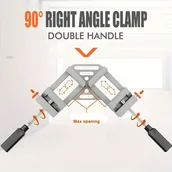 Inne - TEMU Kątownik 90° z podwójnymi uchwytami - Konstrukcja aluminiowa - Przemysłowe narzędzia ręczne - miniaturka - grafika 1