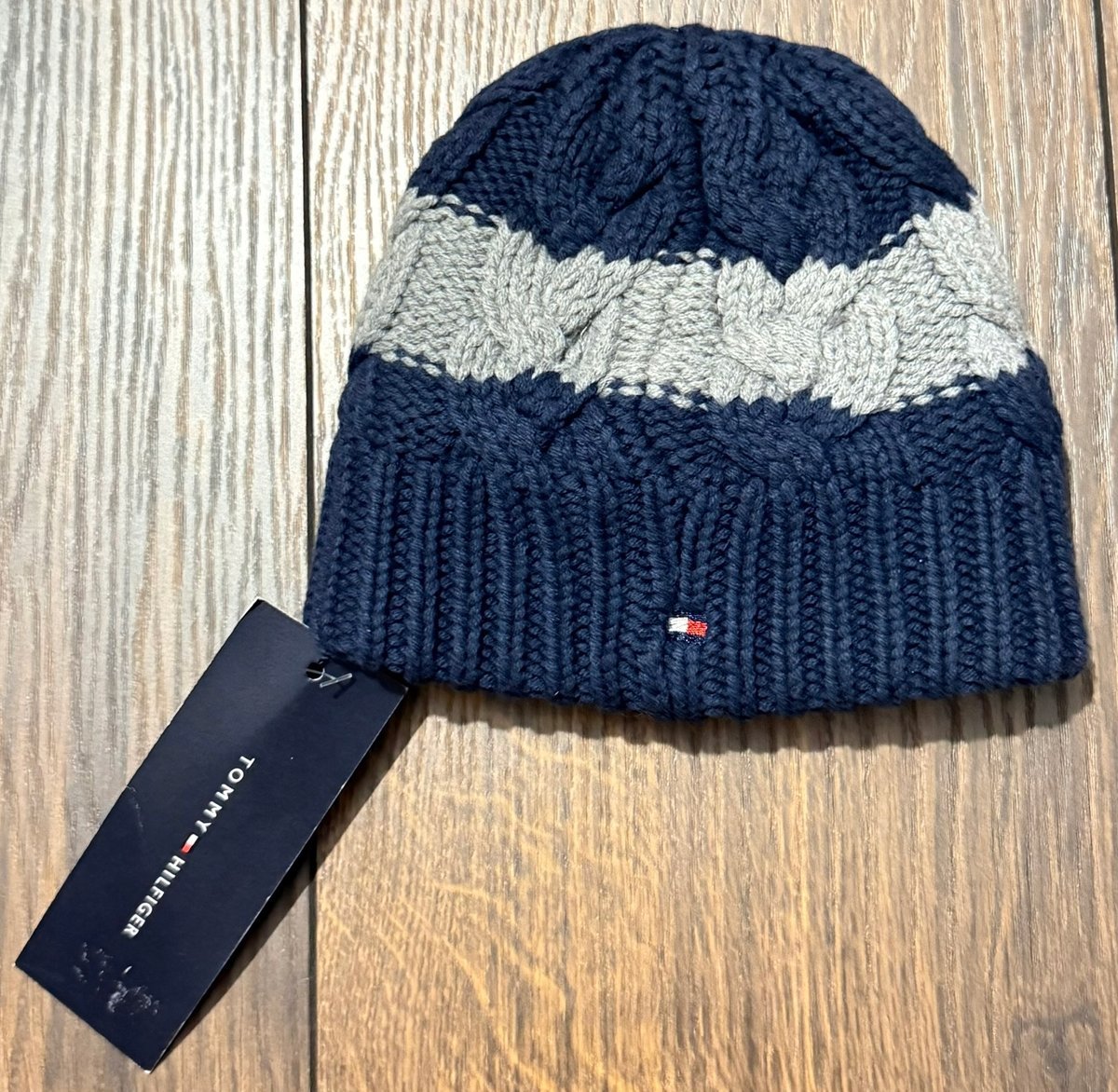 Tommy Hilfiger Czapka dziecięca niebiesko szara S