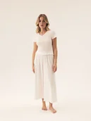 Piżamy damskie - Piżama damska Malesia Bloovii kremowy L - miniaturka - grafika 1