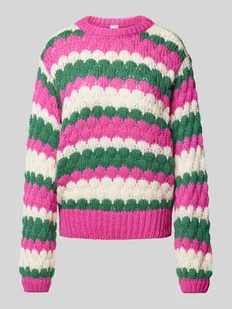 Sweter z dzianiny ze ściegiem warkoczowym model ‘BUBBA’ - Swetry damskie - miniaturka - grafika 1