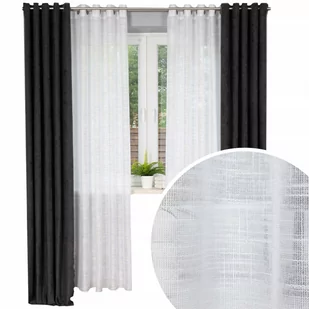 Firana typu len z połyskiem na przelotkach 140x250 - Firany - miniaturka - grafika 1