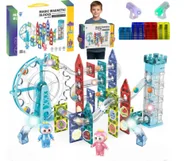 Klocki - KLOCKI MAGNETYCZNE KONSTRUKCYJNE ŚWIECĄCY TOR 3D MAGNETIC EDUKACYJNE - miniaturka - grafika 1