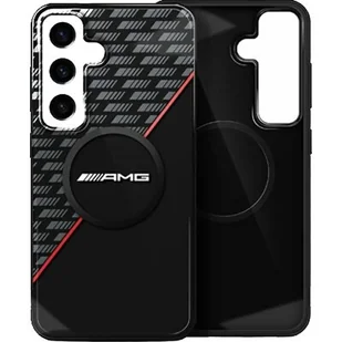 Etui AMG Double Layer Rhombs MagSafe do Samsung Galaxy S25 Czarno-czerwony - Etui i futerały do telefonów - miniaturka - grafika 1
