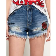 Spodenki damskie - Spodenki damskie Superdry Eliza Cut Off szorty jeansowe-W28 - miniaturka - grafika 1