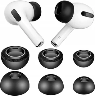 Silikonowe Gumki Douszne do Apple AirPods Pro GEN 1/2/3 Komplet (S, M, L) czarne - Akcesoria do słuchawek - miniaturka - grafika 1