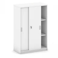 Szafy biurowe - B2B Partner Szafa przesuwna Mirelli A+, 800 x 400 x 1200 mm, biały 437442 - miniaturka - grafika 1