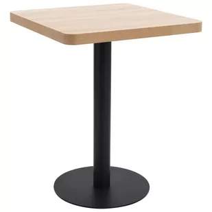 vidaXL Stolik bistro, jasnobrązowy, 60x60 cm, MDF - Ławy i stoliki kawowe - miniaturka - grafika 1