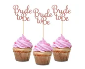 Dodatki do strojów karnawałowych - Godan Pikery do babeczek Bride to be różowe złoto 12 sztuk RV-PBRZ RV-PBRZ - miniaturka - grafika 1