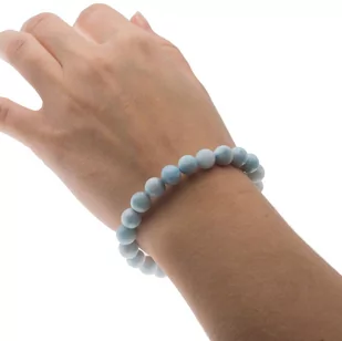 Skorulski Jewellery, Bransoletka 18,5-19cm na gumce, larimar kulki 8mm - Bransoletki - miniaturka - grafika 1