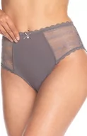 Majtki damskie - Bawełniane figi damskie z wysokim stanem 2-pack L-1440MD, Kolor grafitowo-szary, Rozmiar L, LAMA - Intymna - miniaturka - grafika 1