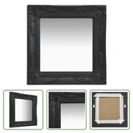 Lustra - The Living Store Lustro ścienne w stylu barokowym 40x40 cm czarne - miniaturka - grafika 1