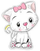 Naklejki na ścianę - Naklejka dla dzieci Kot 20 x 24 cm - miniaturka - grafika 1