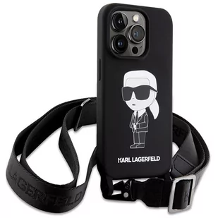 Karl Lagerfeld KLHCP15XSCBSKNK iPhone 15 Pro Max 6.7" hardcase czarny/black Crossbody Silicone Ikonik - Etui i futerały do telefonów - miniaturka - grafika 3