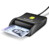 Czytniki kart pamięci - Axagon CRE-SM3N USB Smart card Flat czytnik do kart chipowych Wewnętrzna USB 2.0 Czarny - miniaturka - grafika 1