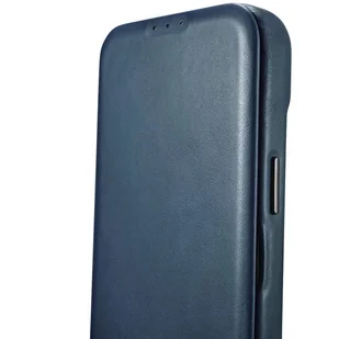 iCarer CE Oil Wax Premium Leather Folio Case skórzane etui iPhone 14 Pro Max z klapką magnetyczne MagSafe niebieski (AKI14220708-BU) - Etui i futerały do telefonów - miniaturka - grafika 13
