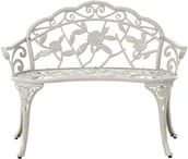Ławki ogrodowe - Beliani Ławka ogrodowa PIURA 88 cm Metal Biały - miniaturka - grafika 1