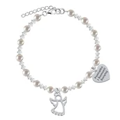 Biżuteria dla dzieci - I KOMUNIA ŚWIĘTA Bransoletka z Aniołem srebro GRAWER - miniaturka - grafika 1