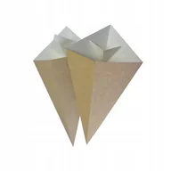 Akcesoria do pakowania - Torebki rożki papierowe na frytki popcorn bubble waffle gofry 17x30 100szt - miniaturka - grafika 1