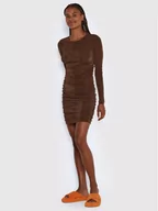 Sukienki - Noisy May Sukienka codzienna Jordan 27023142 Brązowy Slim Fit - miniaturka - grafika 1