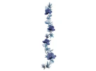 Dekoracje sali - Girlanda z niebieskimi kwiatami - 220 cm - 1 szt. - miniaturka - grafika 1
