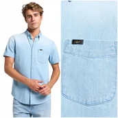 Koszule męskie - Lee BUTTON DOWN SS Desert koszula jeansowa męska krótki rękaw REGULAR S - miniaturka - grafika 1