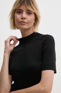 Calvin Klein sweter wełniany damski kolor czarny lekki K20K207206 - Swetry damskie - miniaturka - grafika 1