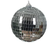 Bombki - Bombka okrągła na choinkę błyszcząca srebrna 10 cm - miniaturka - grafika 1