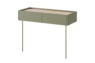 Konsole i sekretarzyki - Nowoczesna konsola / toaletka z dwiema szufladami Desin 2SZ - oliwka / dąb nagano - miniaturka - grafika 1