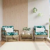 Komplety wypoczynkowe - vidaXL Fotele ogrodowe z poduszkami, 2 szt., impregnowana sosna - miniaturka - grafika 1