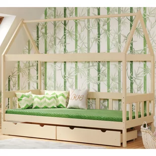 Sosnowe łóżko dla dziecka z 2 szufladami, wanilia - Dada 4X 190x90 cm - Łóżka dla dzieci i młodzieży - miniaturka - grafika 1
